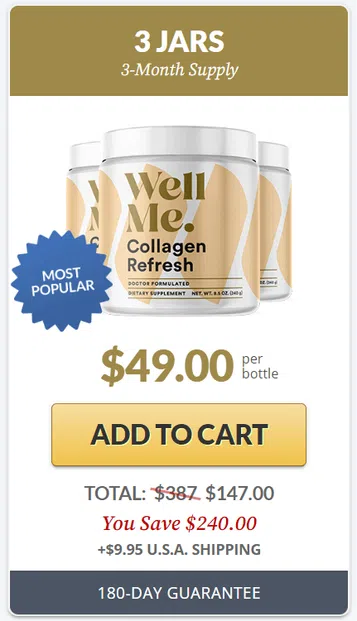 WellMe Collagen Refresh - 3 Bottles